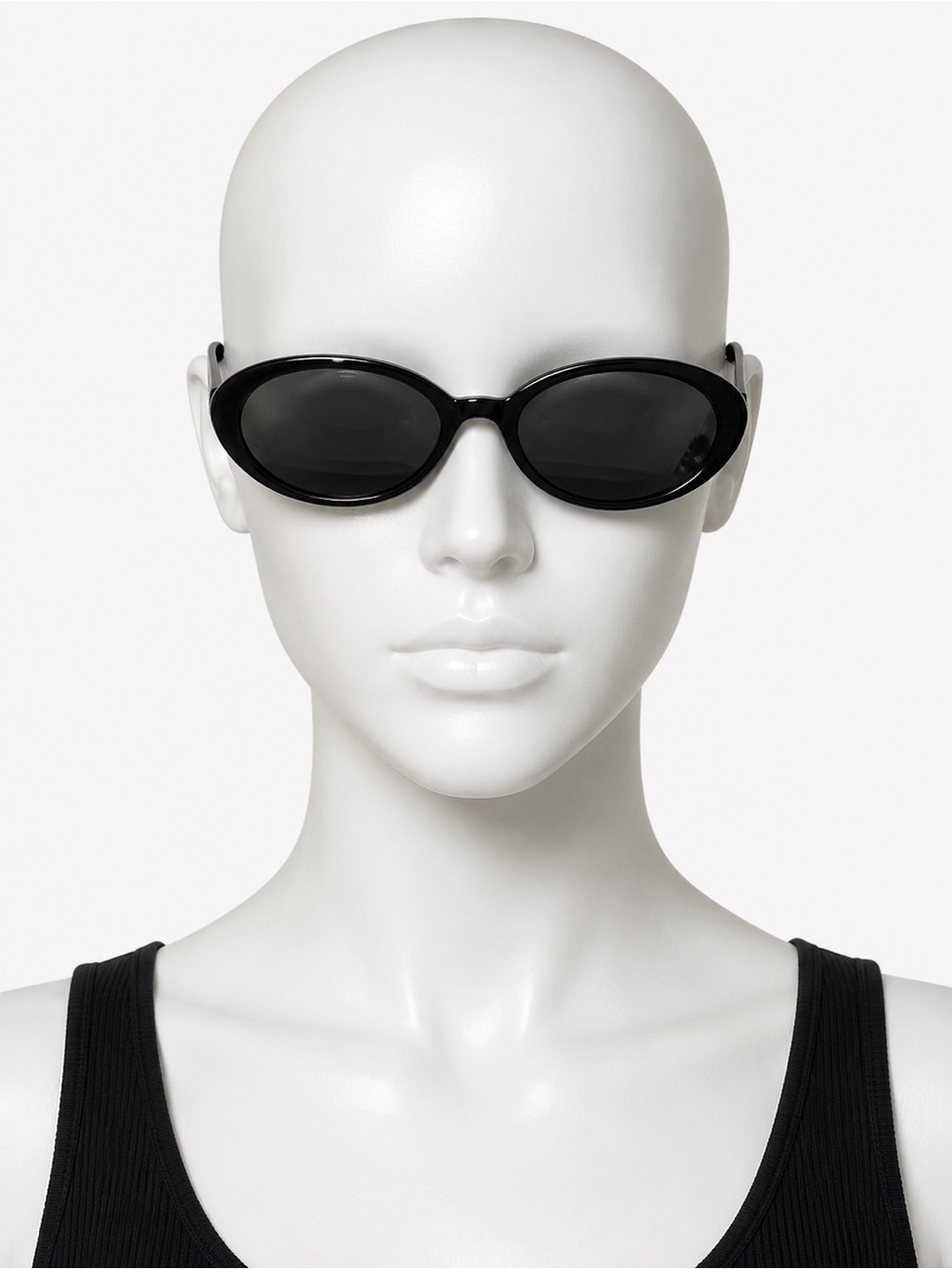 Sleek Black Oval Women's Sunglasses